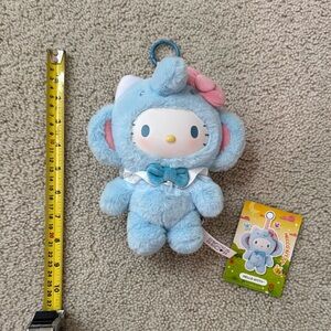 Miniso Sanrio Hello Kitty Blue Elephant Plush Keychain Bag Charm